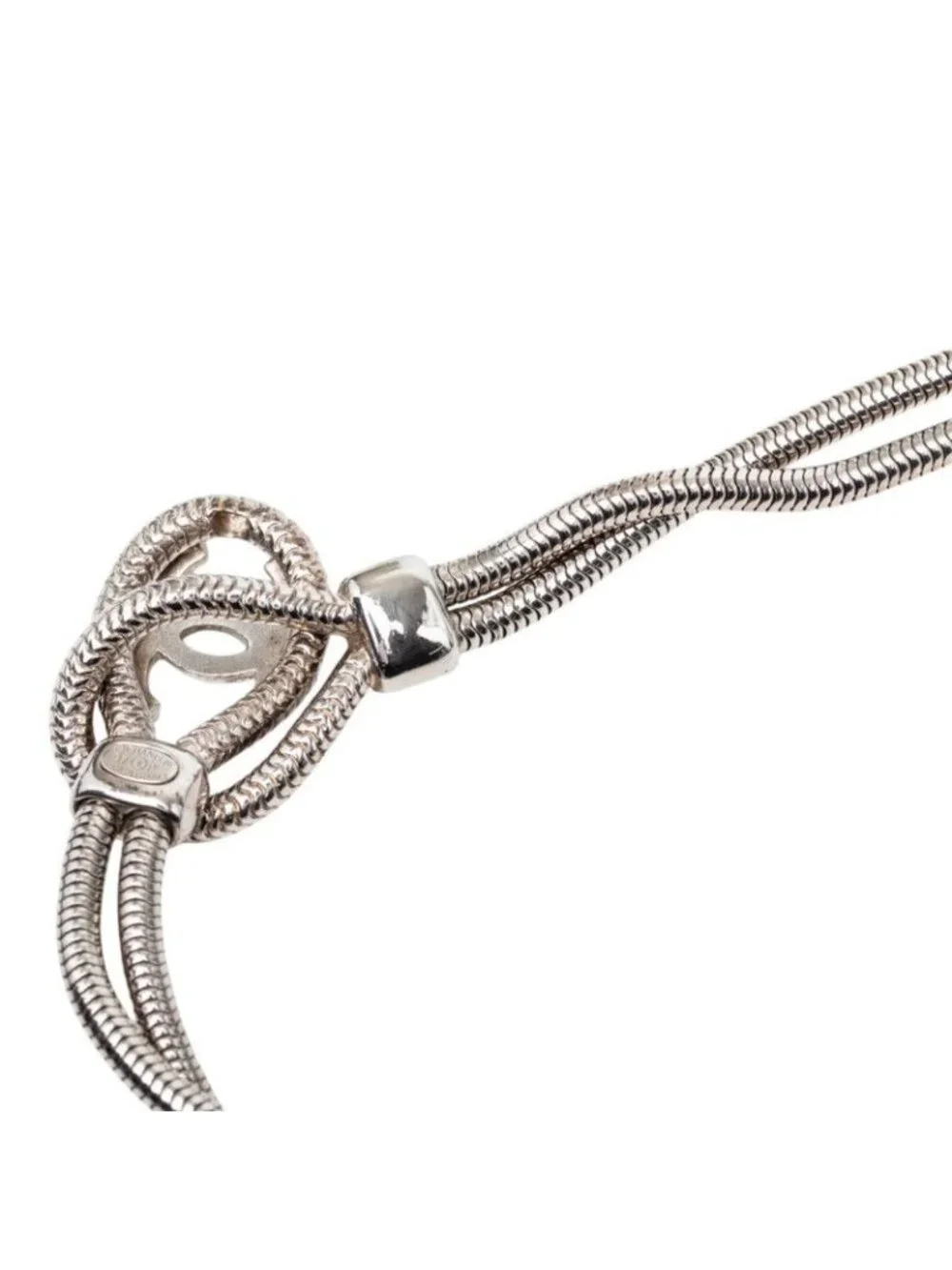 Chanel CC Logo Vintage Snake Chain Belt Silver Metal